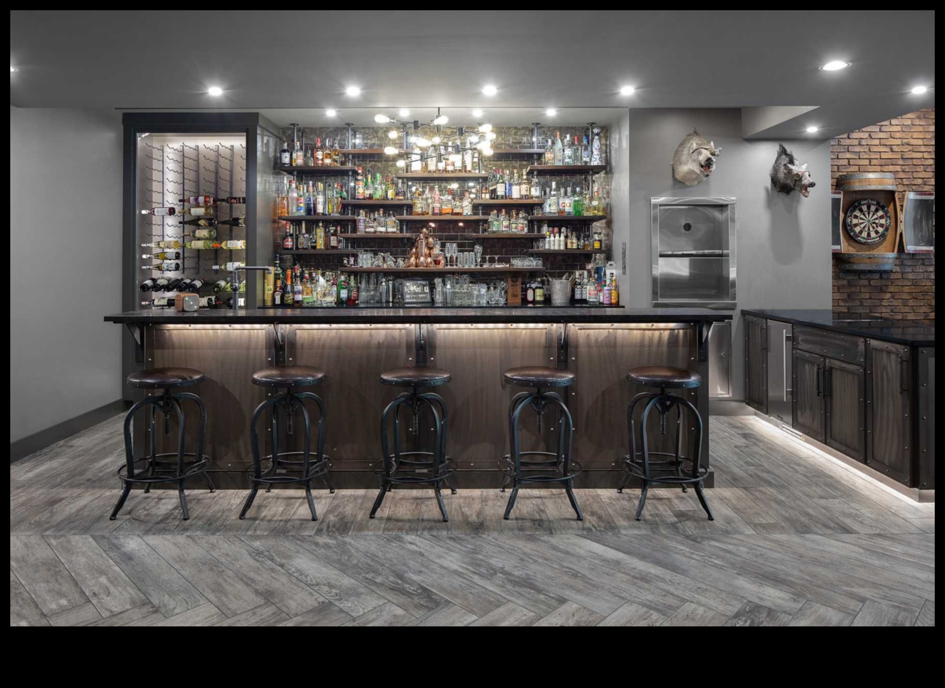 Industrial Home Bar Μια μοντέρνα εμφάνιση σε μια κλασική ανέσεις 3 Πώς να δημιουργήσετε ένα κομψό μπαρ στο σπίτι με βιομηχανικές πινελιές