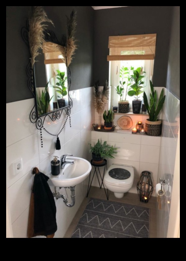 Bohemian διακόσμηση μπάνιου για μικρούς χώρους 3 Ποιες είναι μερικές ιδέες διακόσμησης μπάνιου Bohemian για έναν μικρό χώρο;